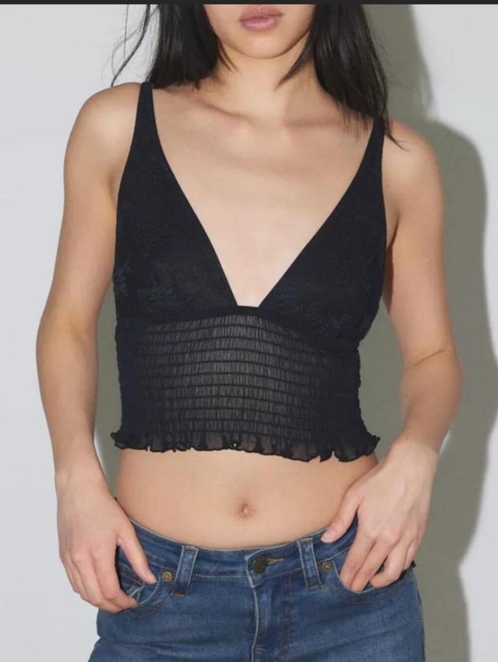 ⚡️ UO OUT FROM UNDER PLUNGING SMOCKED TANK Size S ⚡️